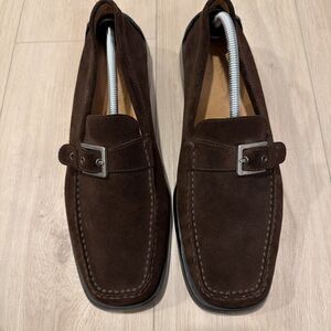 TOD'S Pellame Brown Suede Buckle Loafers Made in Italy SIZE 11